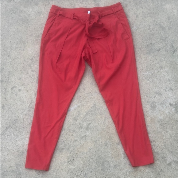 Helmut Lang Women's 2402 Silk Blend Tie Waist Ankle Pants Size 6 - Picture 2 of 10